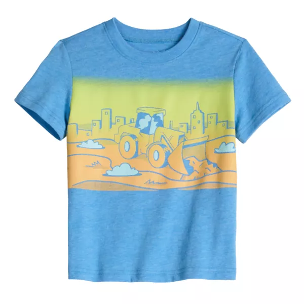 

Футболка с коротким рукавом и принтом для мальчиков Baby & Toddler Jumping Beans, цвет blue construction