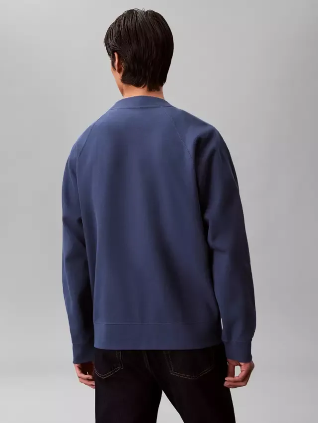 Кардиган из плотного хлопка с двойной ребристой текстурой, темно-синий Calvin Klein — фото 3