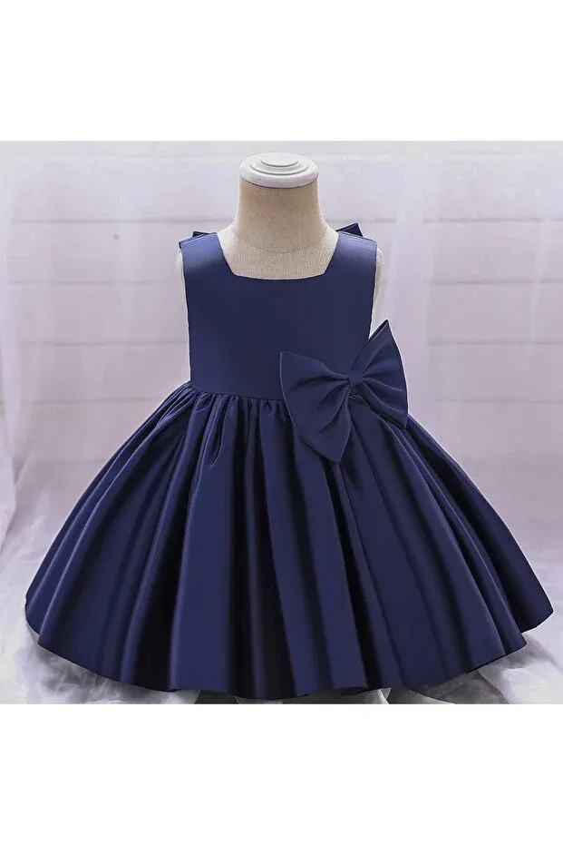 Детское платье для девочек с квадратным вырезом Hsnlife, Navy Blue