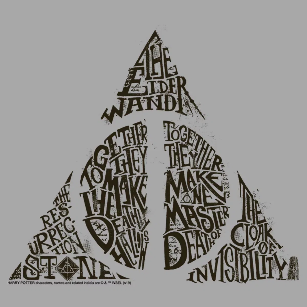 Детский худи с принтом Deathly Hallows Secret Pull Over Hoodie Harry Potter, Athletic Heather — фото 2