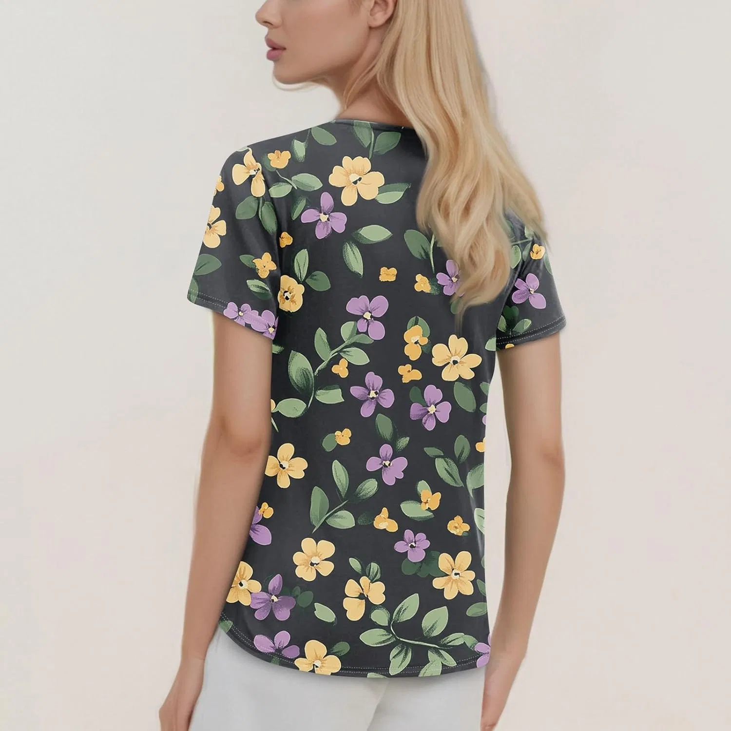 Женская футболка с V-образным вырезом Summer Tops, 1-dunkelgrün — фото 4