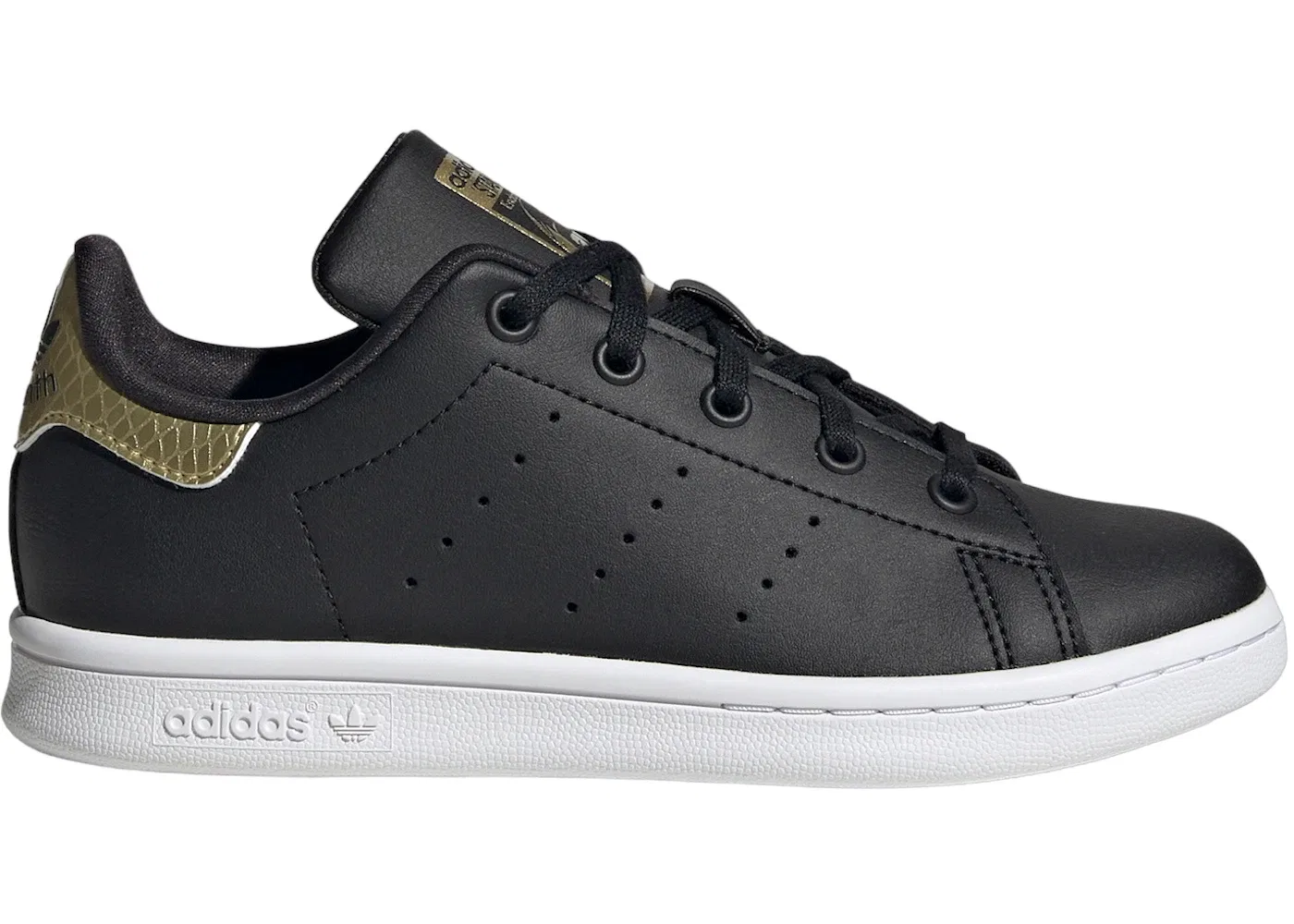 Детские кроссовки Lifestyle Adidas Stan Smith, Core Black/Cloud White/Gold Metallic