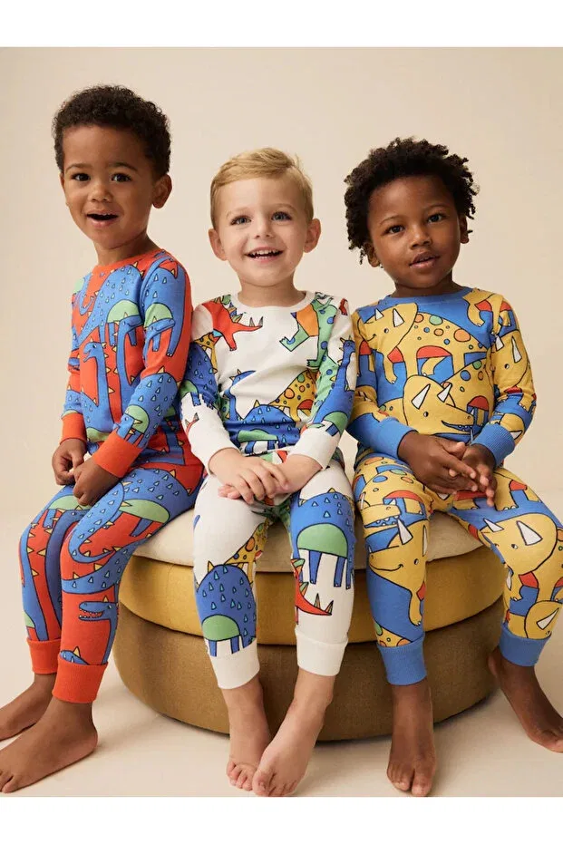 Детский комплект пижам с длинным рукавом с принтом динозавров Next Baby, Multicolor