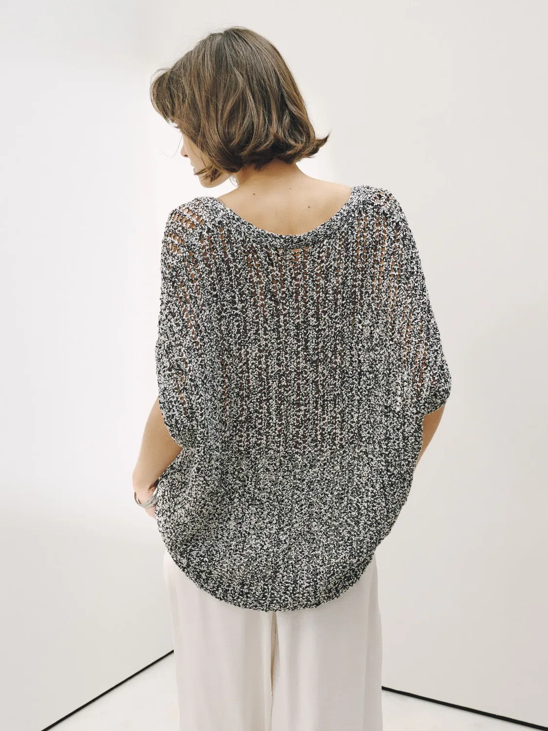 Пляжная накидка, кружевная вязка, Neutral Crochet Cover Up Next, нейтральный — фото 3