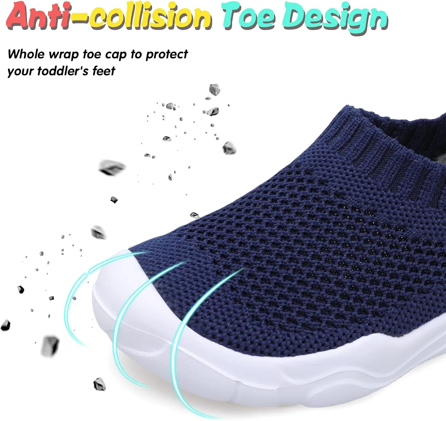 Детские кроссовки для девочек с принтом JOINFREE, Navy Blue — фото 4