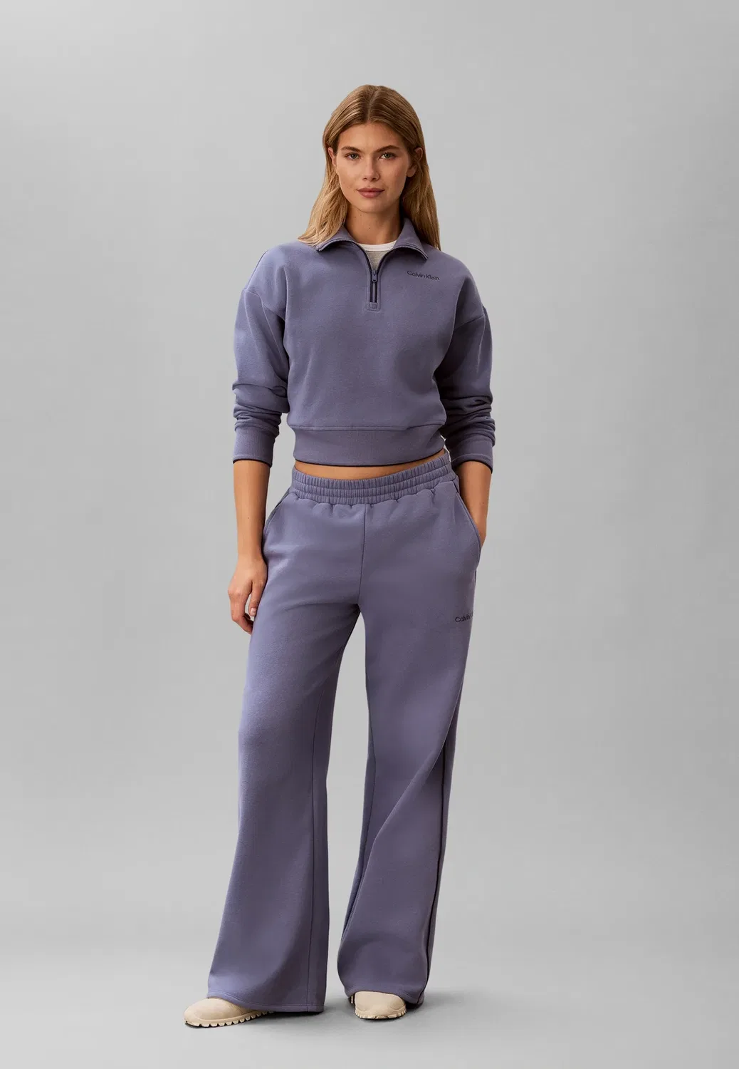 Толстовка с застежкой-молнией на четверть длины Calvin Klein, Stone Hard Blue — фото 2
