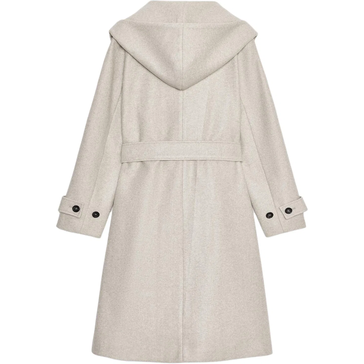 Женское пальто с капюшоном Beige ZARA, Бежевый — фото 3