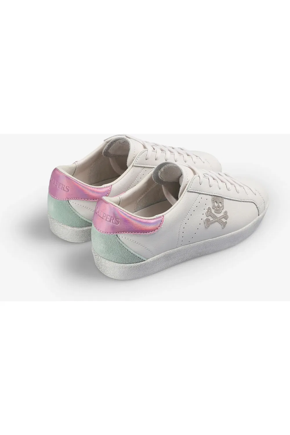 Детские кеды блестящие на шнуровке Henry Sneakers Scalpers, Offwhitepink — фото 3