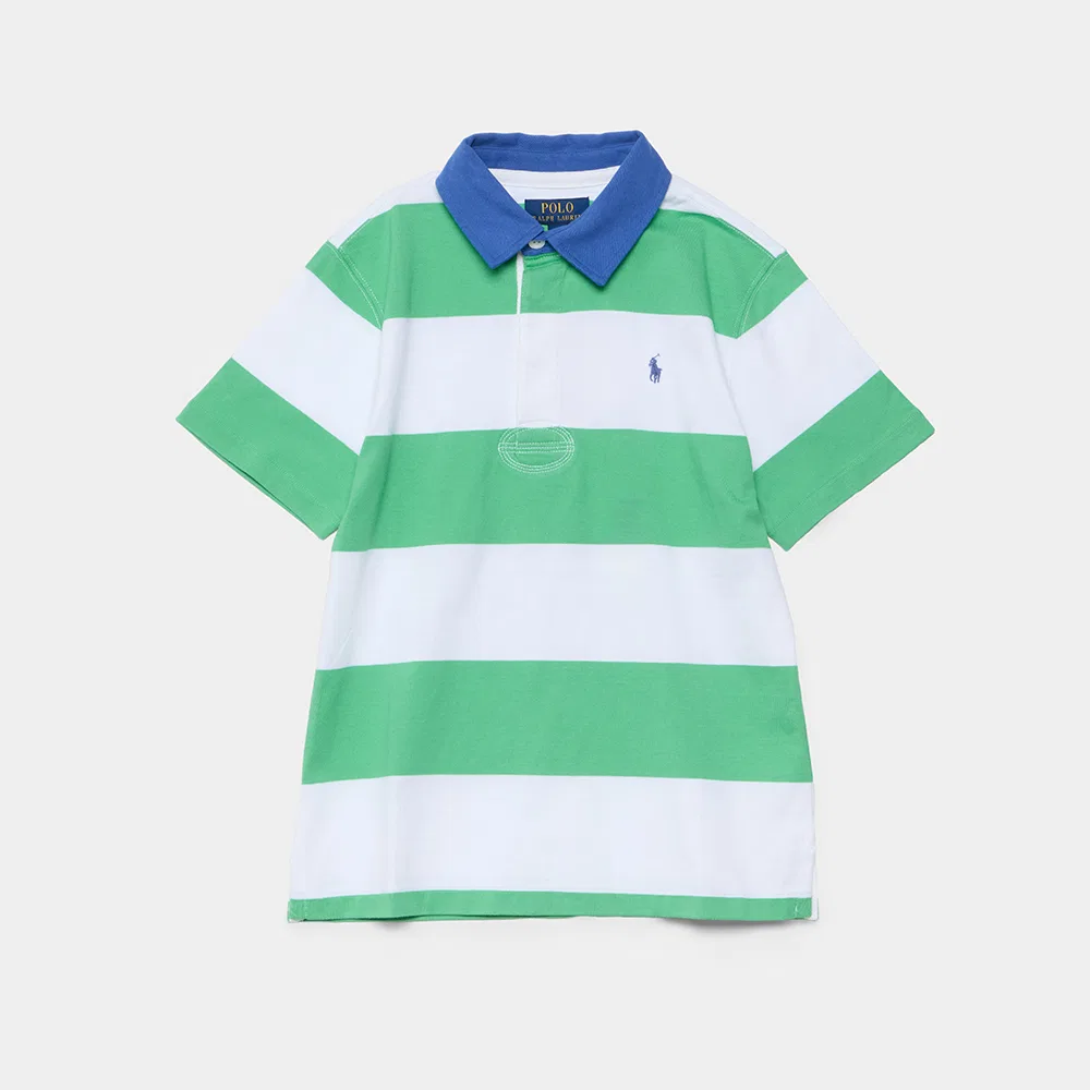 Детская хлопковая рубашка-регби в полоску от Polo Ralph Lauren Children
