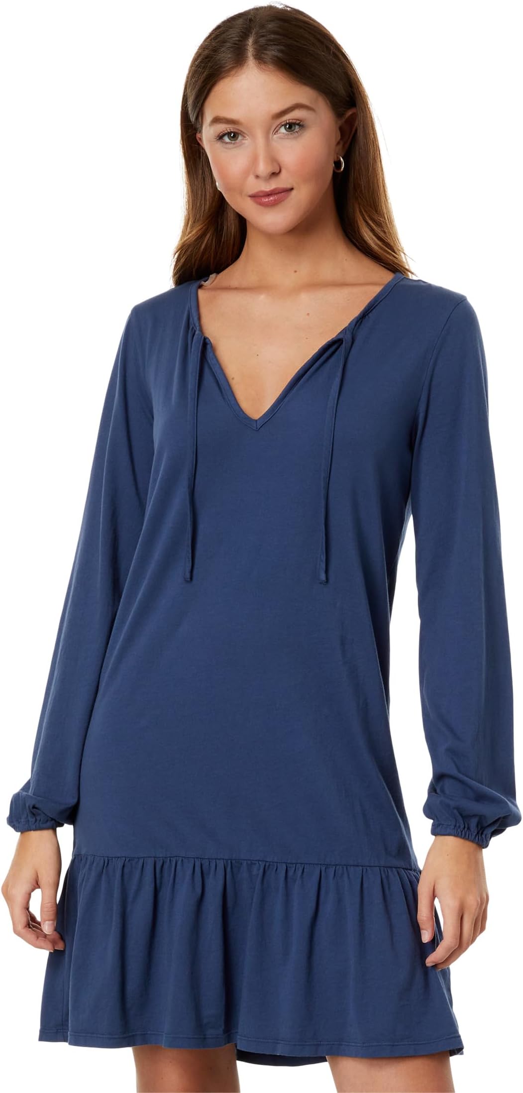 

Платье bobi Los Angeles Ruffle Hem Long Sleeve Dress, цвет Coast