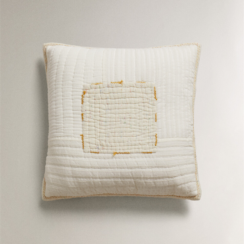 

Чехол для подушки Zara Home Patchwork Cushion Cover, бежевый