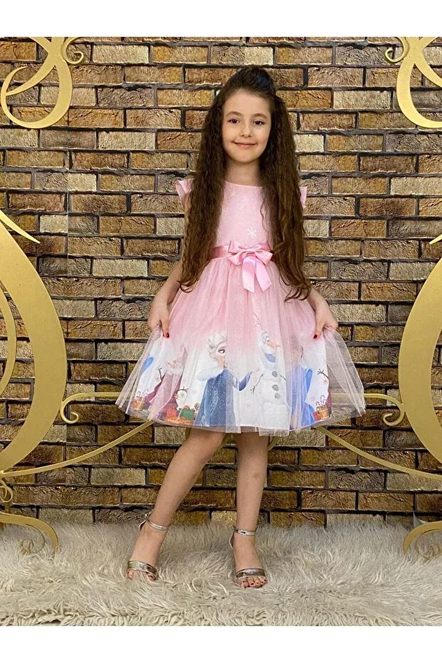 Детское платье для девочек с принтом Elsa girl dress Esmacamoda, Pink