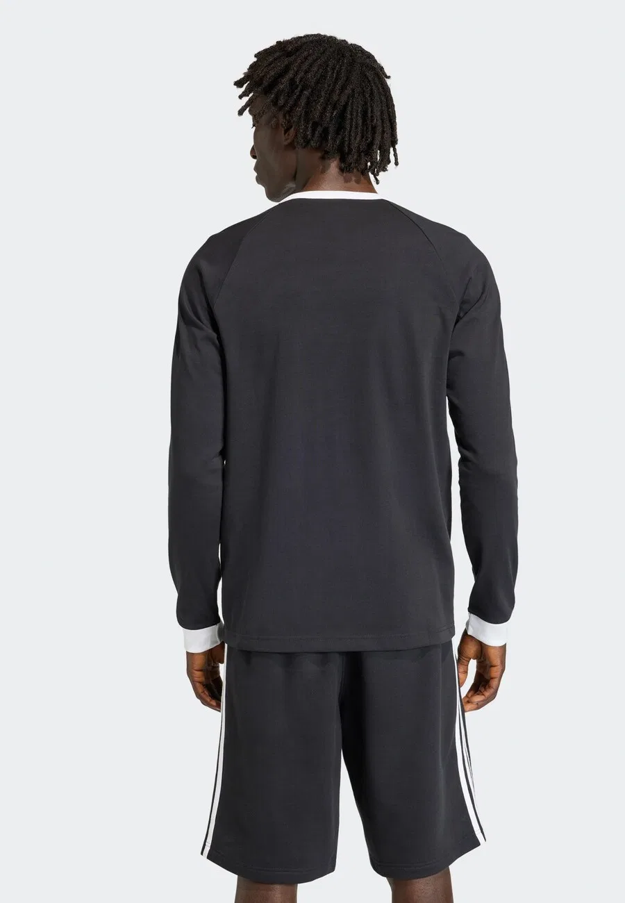 Футболка ADIDAS ORIGINALS '3-STRIPES LONGSLEEVE' черного цвета — фото 3