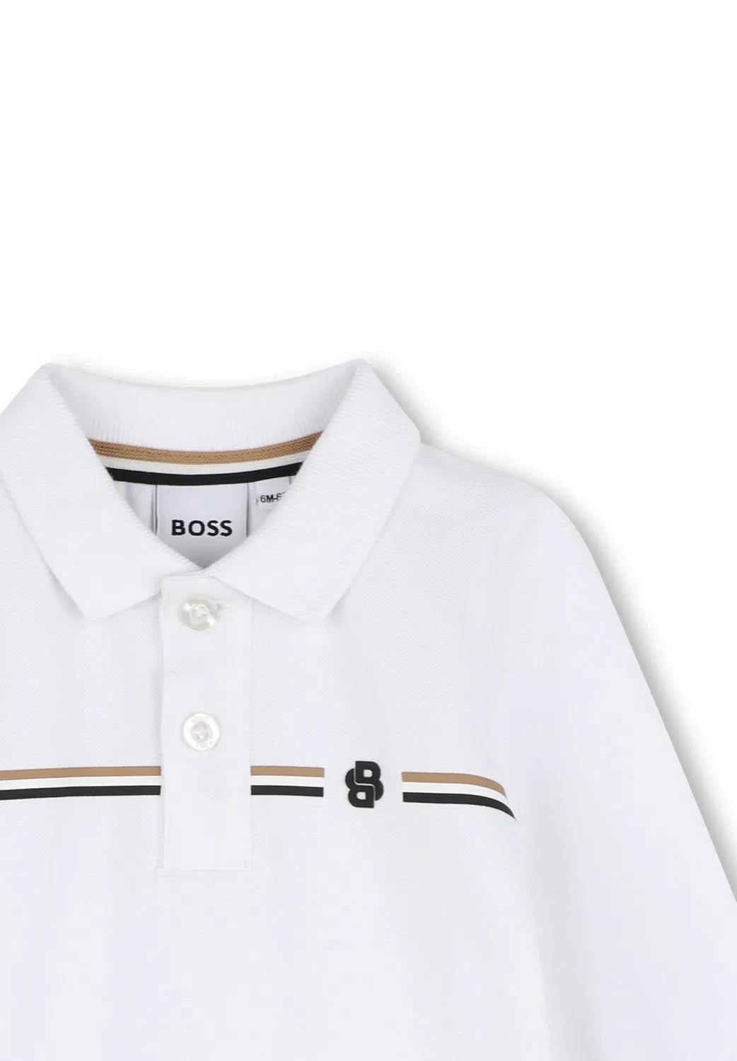 Polo manches longues - рубашка поло Boss Kidswear, Blanc — фото 3