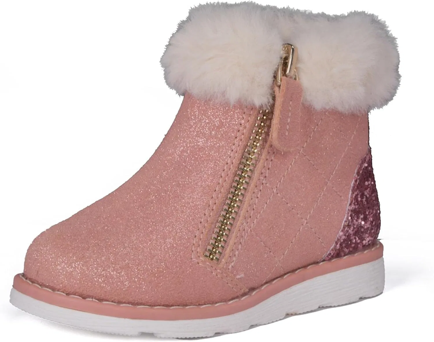 Детские зимние ботинки на меху с нескользящей подошвой pediped, Pink — фото 3