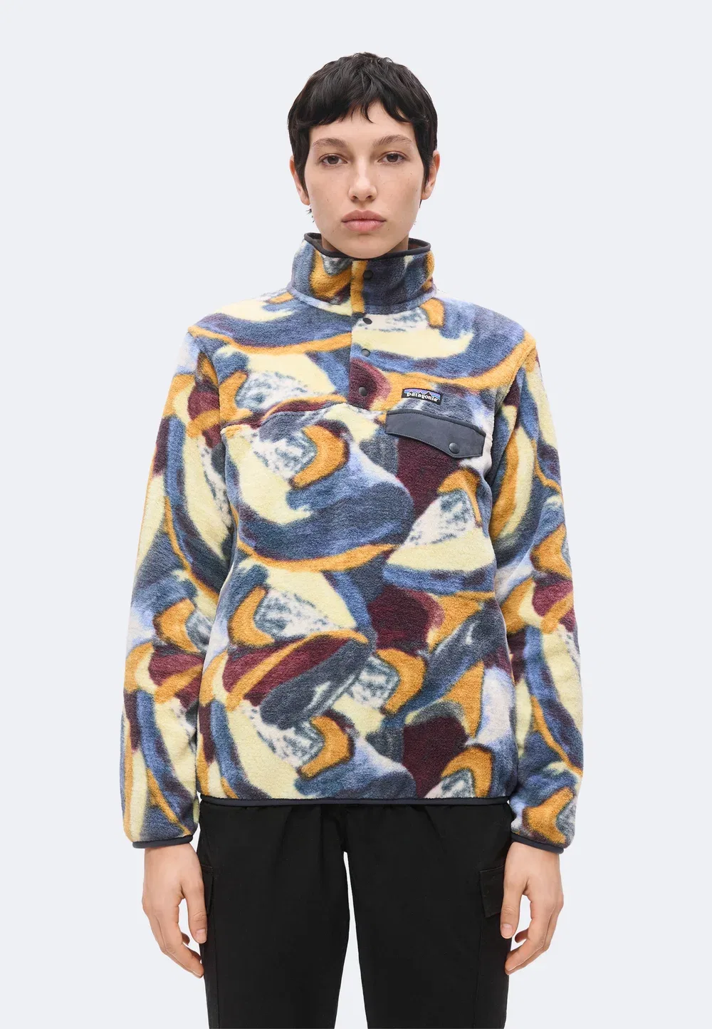 Флисовый джемпер с застежкой-молнией Synch Snap Patagonia, Smolder Blue