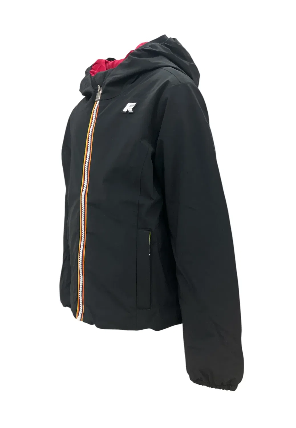 Зимняя куртка K-Way, Black Pure - Red Cerise — фото 3
