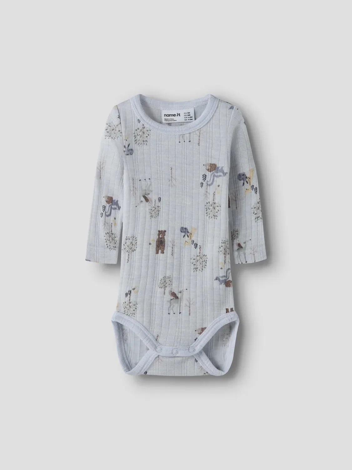 Боди с длинным рукавом из шерсти NBMWANG WOOL NEEDLE Name It, голубой — фото 3