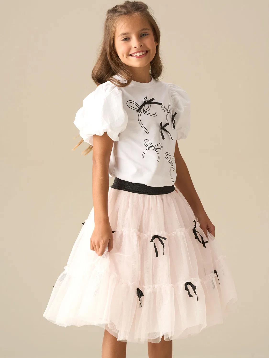 Юбка Lyla из сетки с бантами Angel & Rocket, розовый