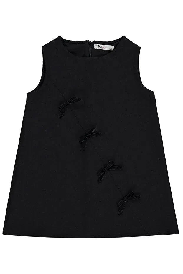 Детское платье для девочек хлопковое с бантом Civil Girls, Black