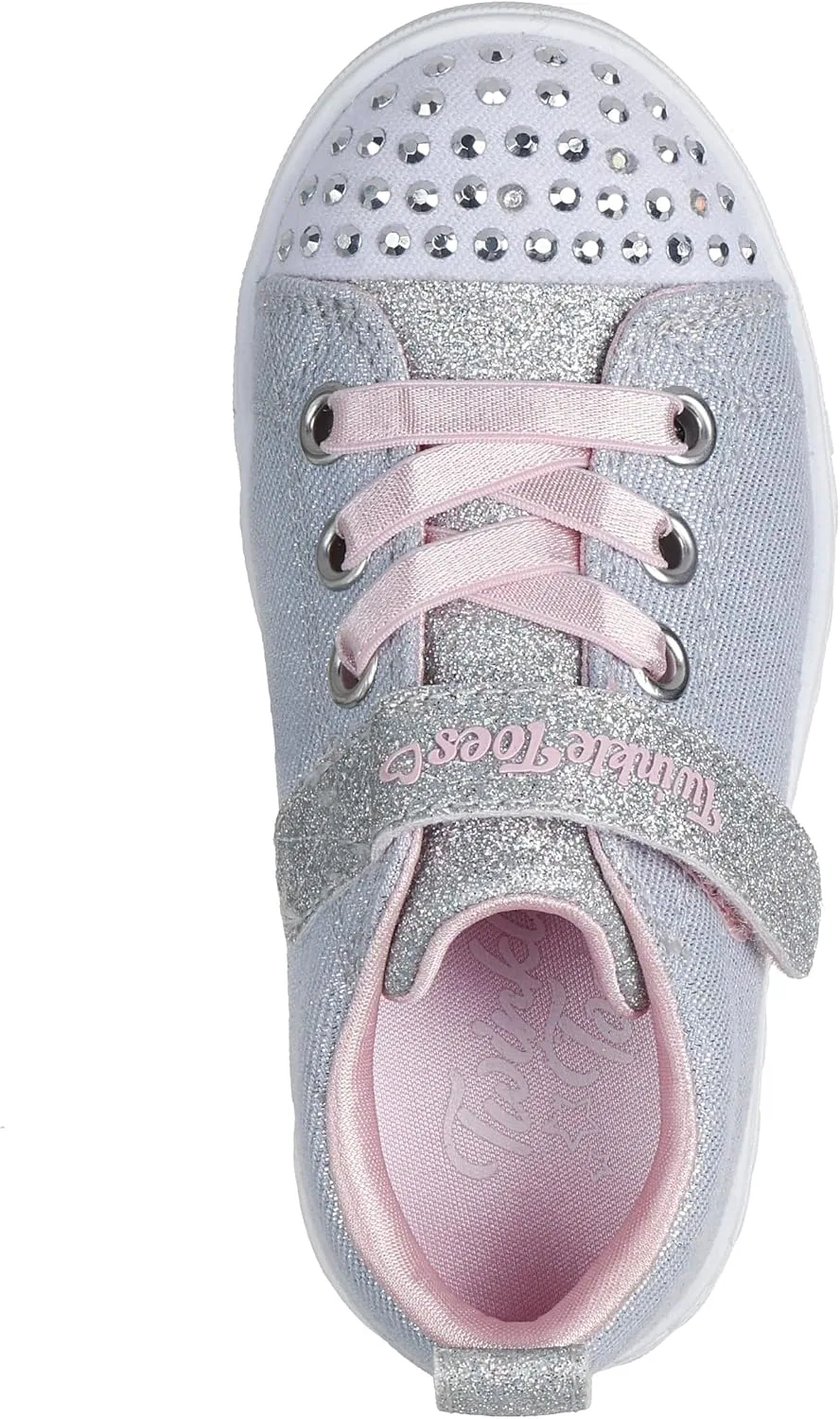 Детские кроссовки для девочек с принтом Heart Steps Shimmer Sweetie Skechers, Grey/Pink — фото 4