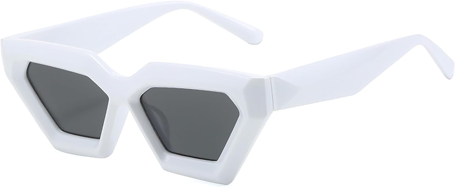 

Модные женские солнцезащитные очки в форме треугольника «кошачий глаз» с толстой оправой в стиле ретро, ​​с защитой от УФ-излучения UV400, изготовленные из пластика Generic, C