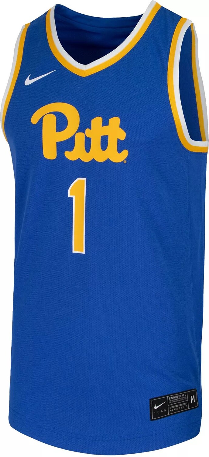 Мужская синяя баскетбольная майка Nike Pitt Panthers #1 реплика — фото 2
