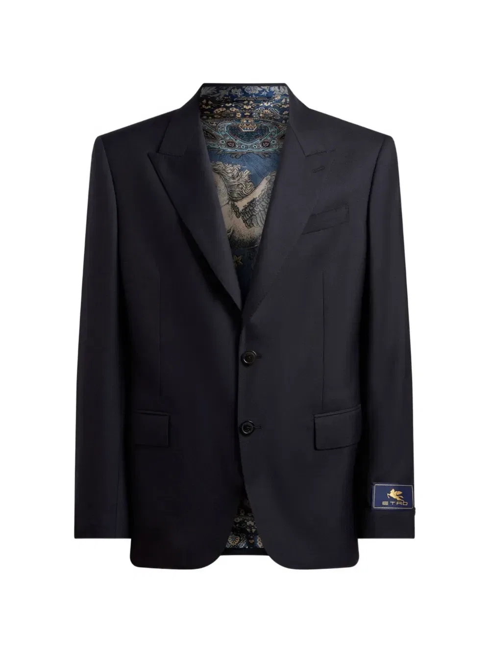 Однобортная куртка из смесовой шерсти Etro, синий