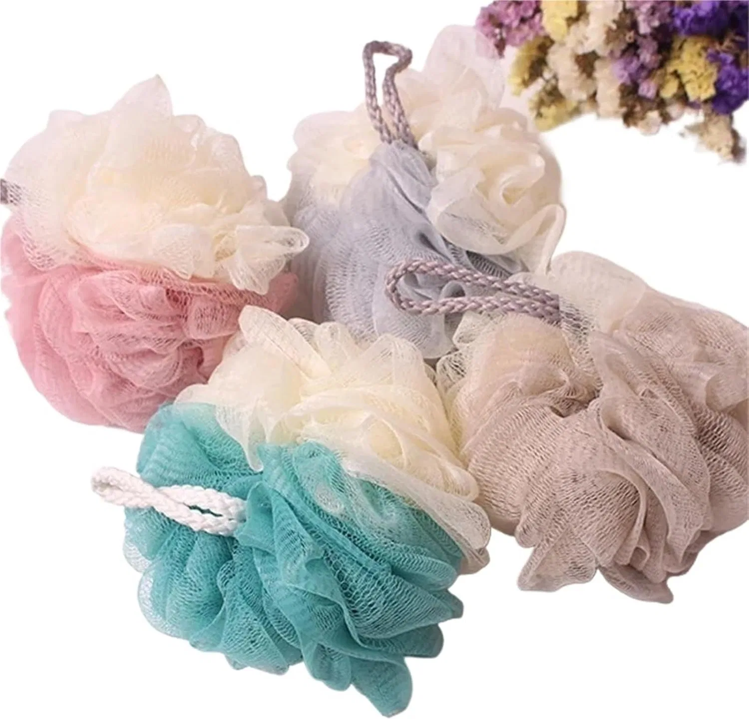 Губка для душа 4 шт, Mesh, FGUJSUR, Color 1 4pcs