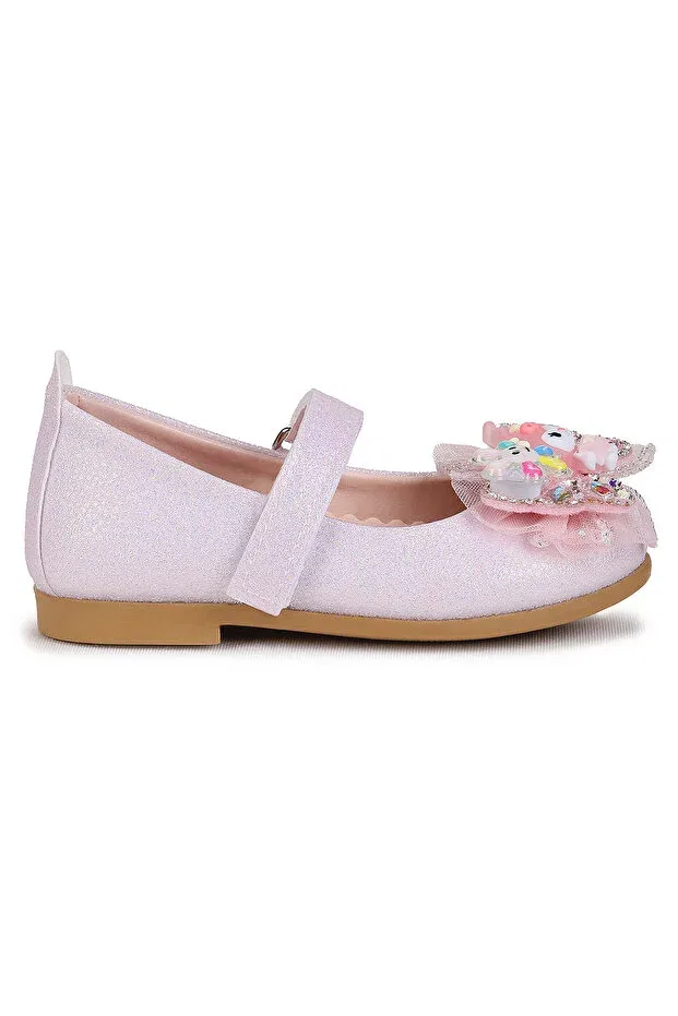 Детские балетки для девочек с блестками Kiko Kids, Lilac - Pink — фото 4