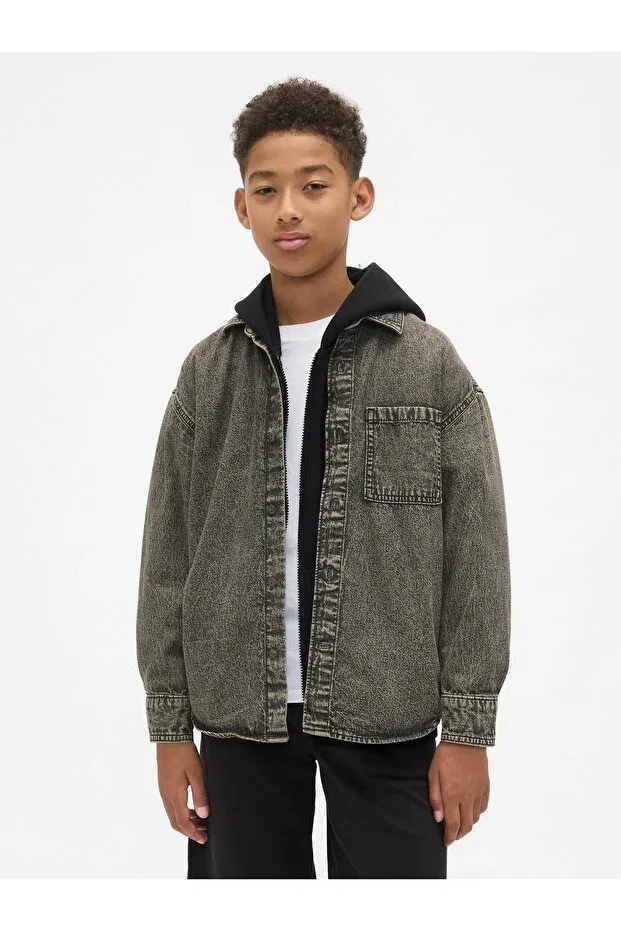 Детская рубашка для мальчиков с длинным рукавом Gap, Dark Gray