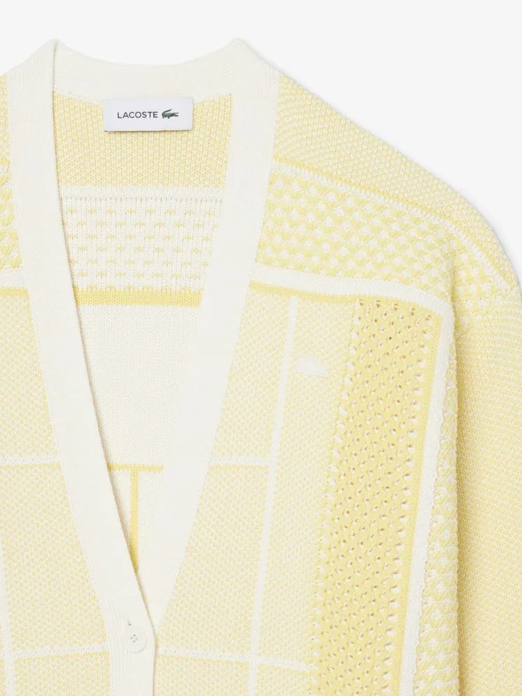 Кардиган LACOSTE Tennis Court Gold с жаккардовым узором — фото 3