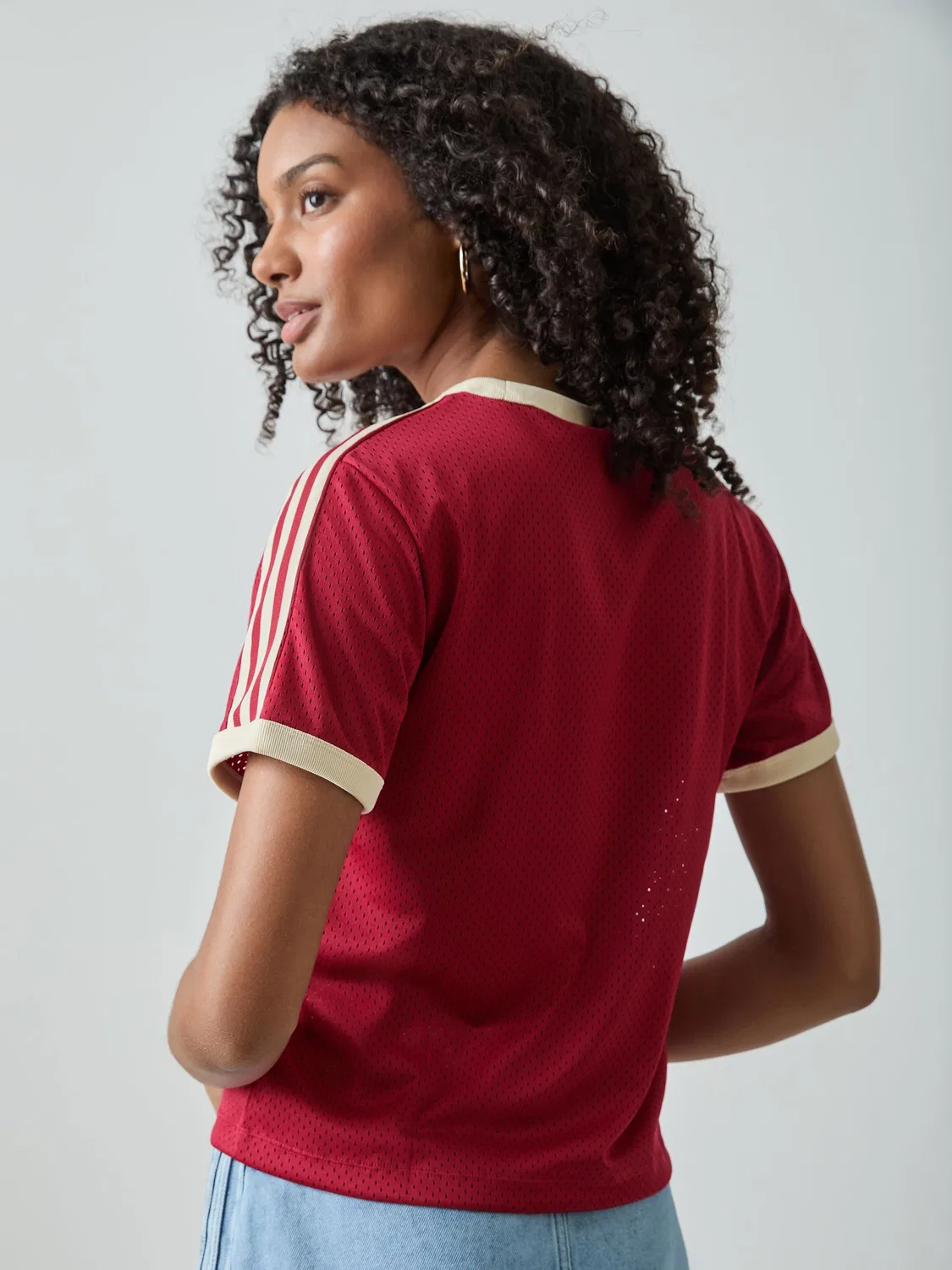 Футболка из сетки, Regular fit, adidas Originals, красный — фото 3