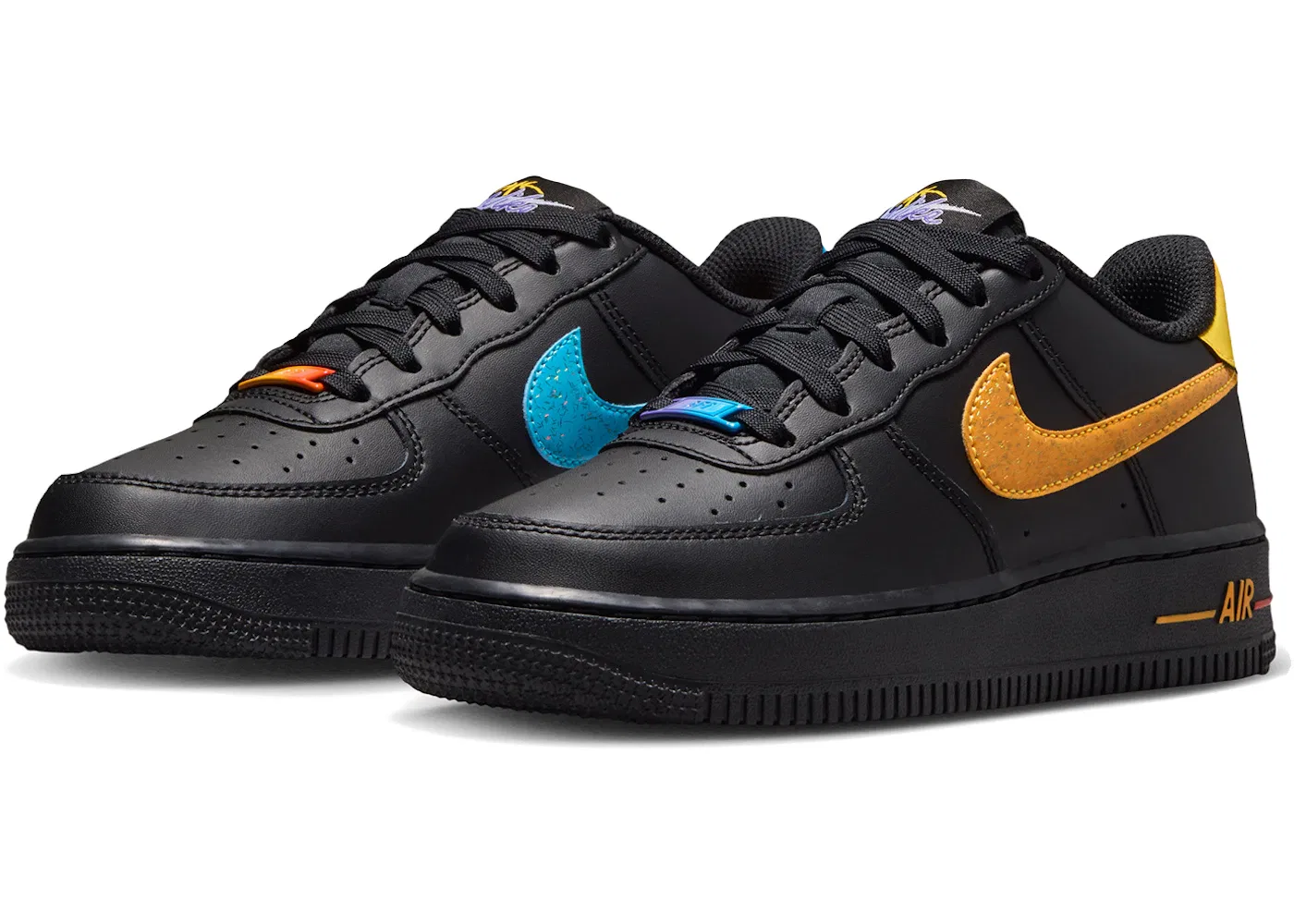 Детские кроссовки Lifestyle Nike Air Force 1 Low, Black/Laser Orange/Picante Red/Action Grape