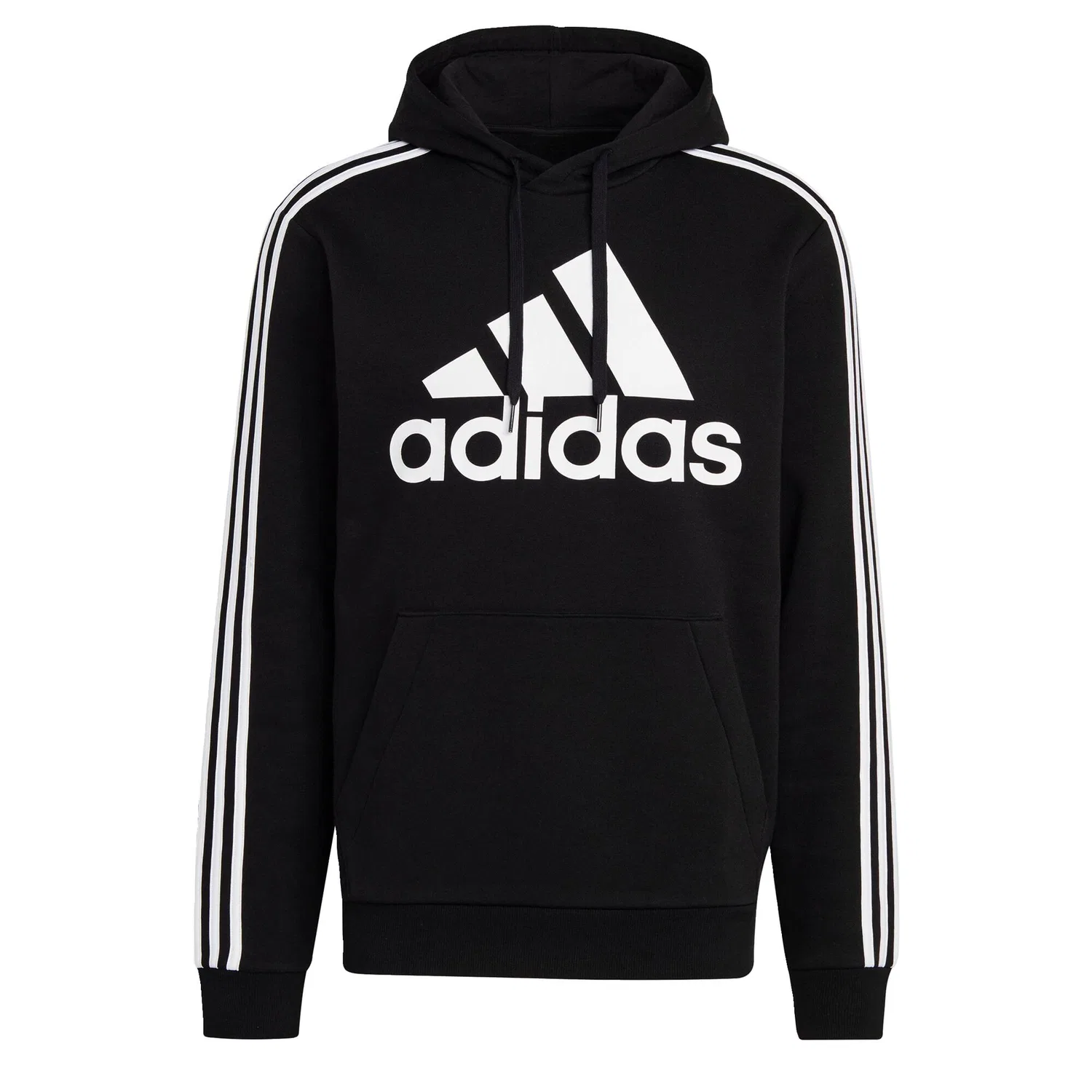 Мужское худи с флисом Essentials Fleece 3-Streifen Logo Hoodie Adidas, Schwarz Weiss