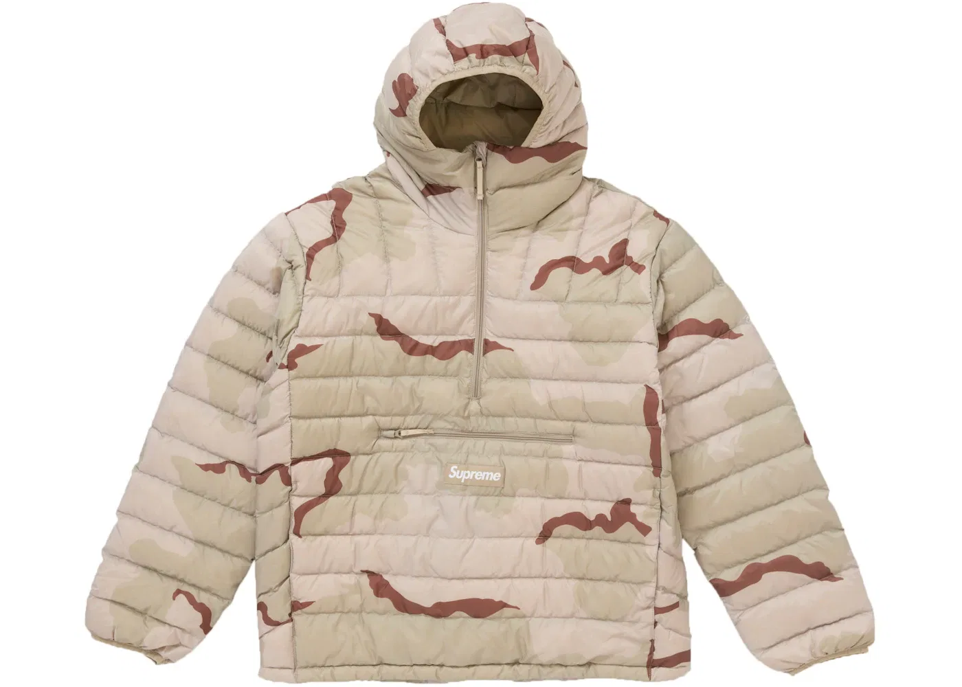 Мужской пуловер с капюшоном на микропуху с полузастежкой-молнией Desert Camo Supreme