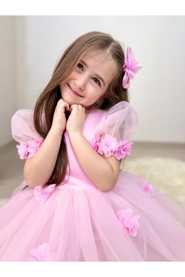 Детское платье для девочек с коротким рукавом Gulsagg, Pink