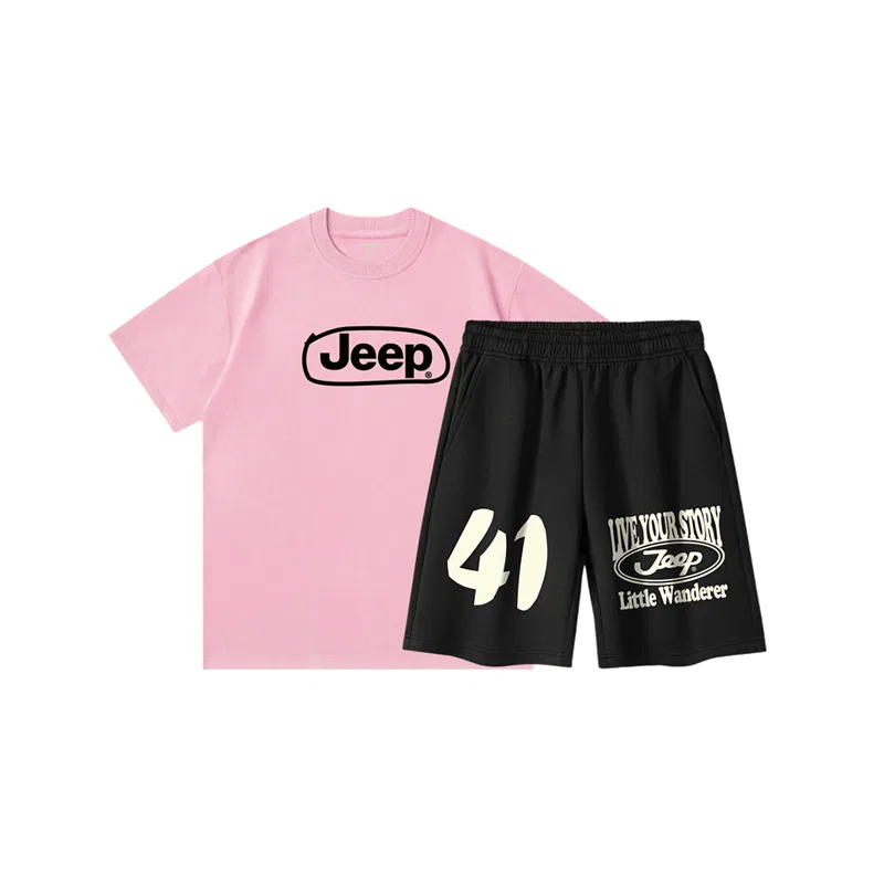 Детский спортивный костюм с круглым вырезом, тонкий стрейч, Jeep, Sky Pink