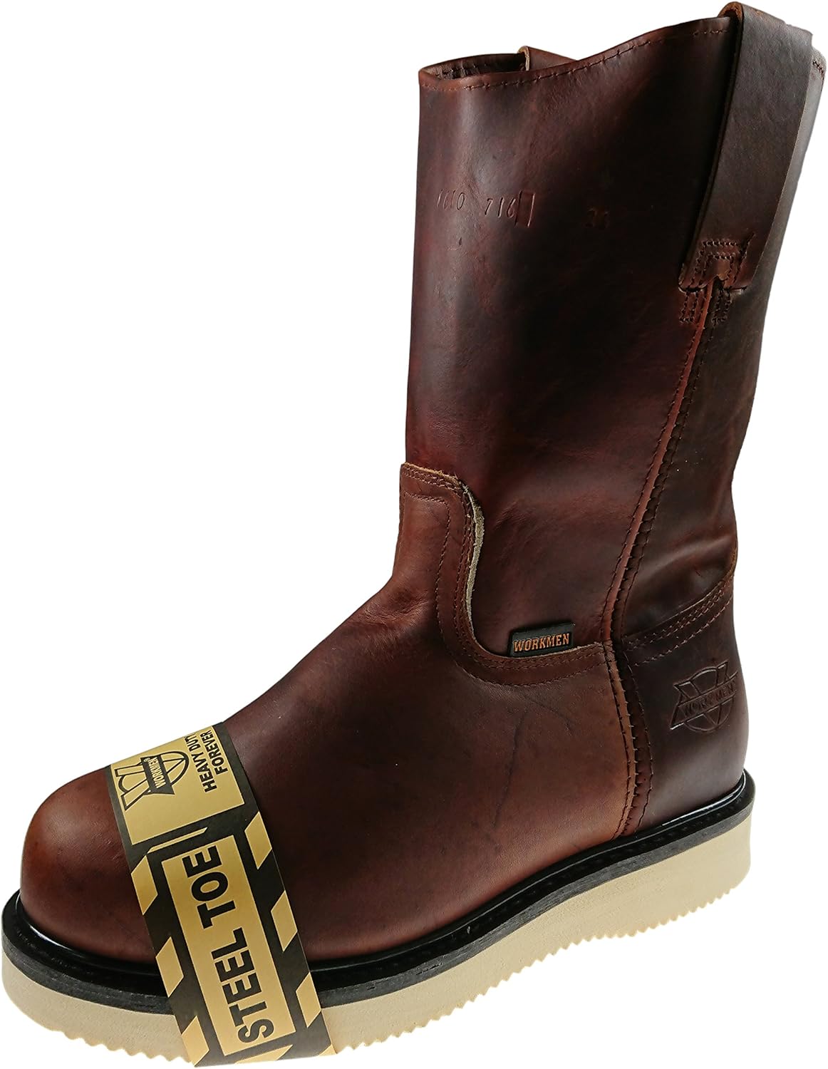 

Мужские рабочие ботинки с подноском из стали, из натуральной кожи, на шнуровке в стиле ковбой Workmen-V