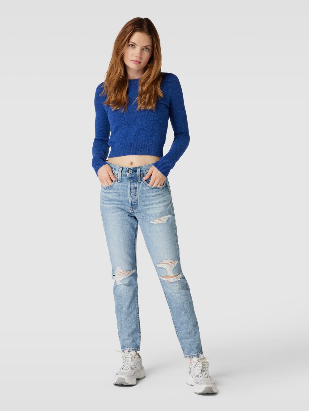 

Джинсы скинни с эффектом поношенности Levi's, светло-голубой