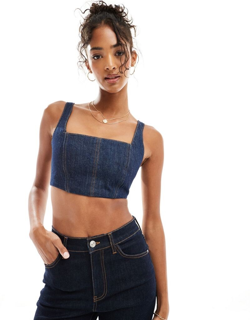 

Джинсовый бюстгальтер цвета индиго ASOS DESIGN