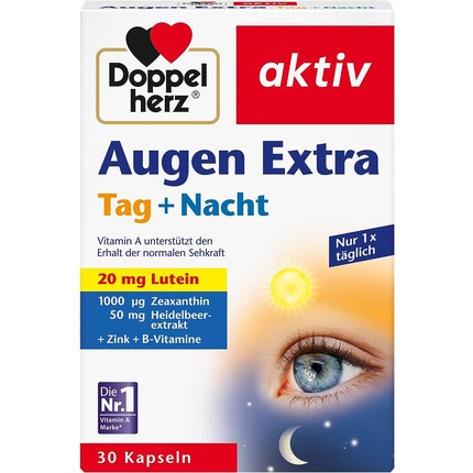 

Extra Eye Day + Night Витамин А поддерживает нормальное зрение днем и ночью 30 капсул Doppelherz