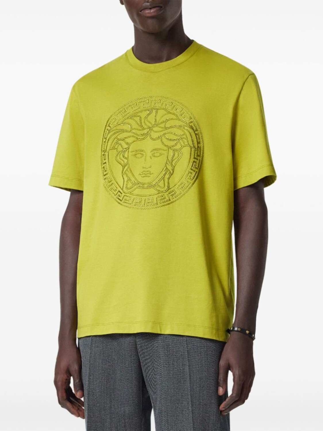 Versace футболка с вышивкой Medusa, желтый — фото 3