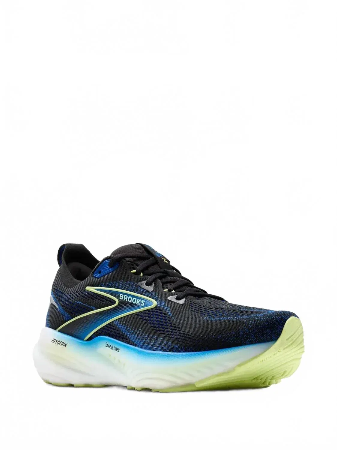 BROOKS Мужские беговые кроссовки Glycerin GTS 22 в черно-кобальтово-неожелтом цвете — фото 2