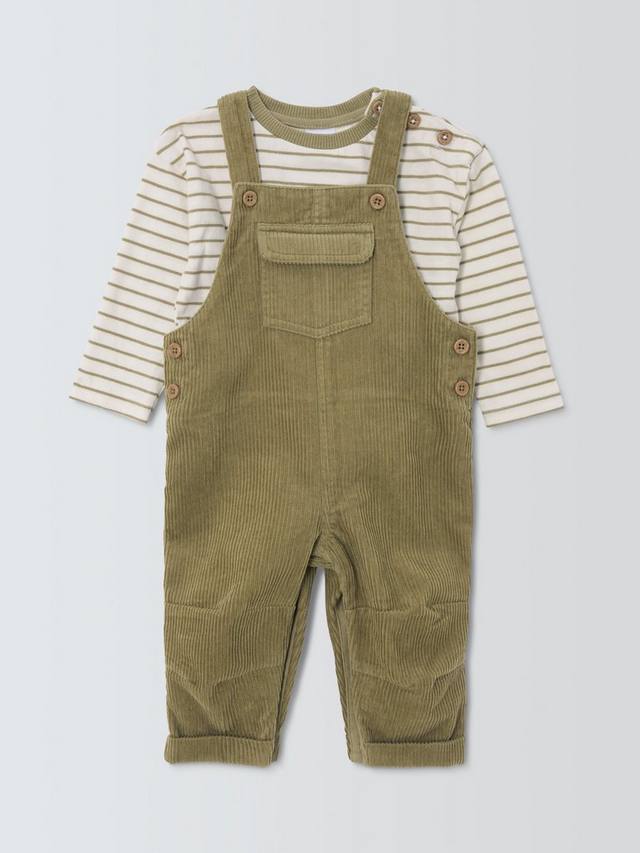 

Комплект из детских вельветовых комбинезона и топа John Lewis, Green