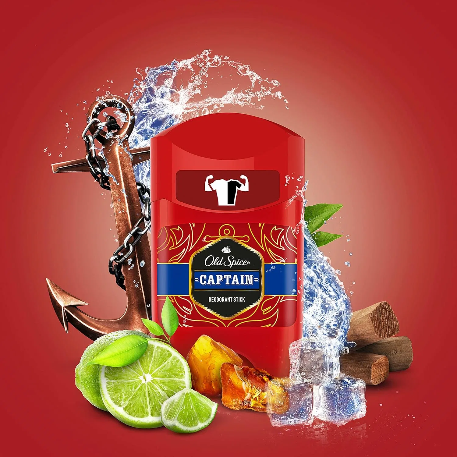 Мужской дезодорант-стик «Captain» от Old Spice, 50 мл Old Spice, Red — фото 3