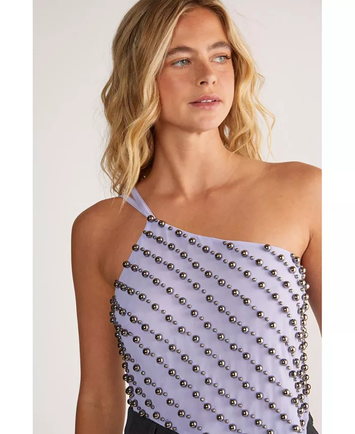

Асимметричный топ на одно плечо с заклепками Nasty Gal, фиолетовый