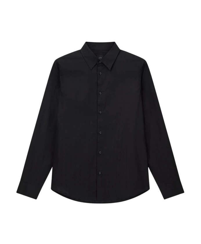 

Рубашка из жаккарда из хлопка стандартного кроя Armani Exchange, черный