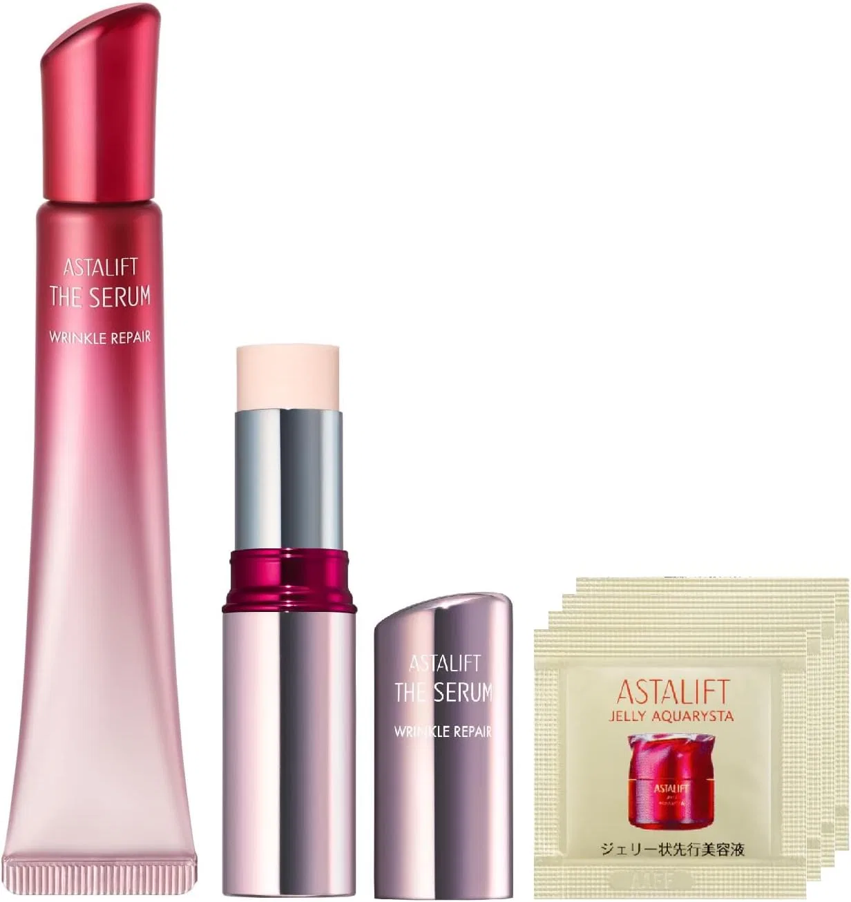 Набор Astalift — Для лица The Serum Wrinkle Repair, набор утро/вечер 5г+18г
