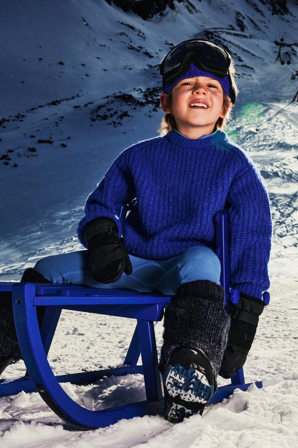 

Вязаный свитер из коллекции ski ZARA, голубоватый